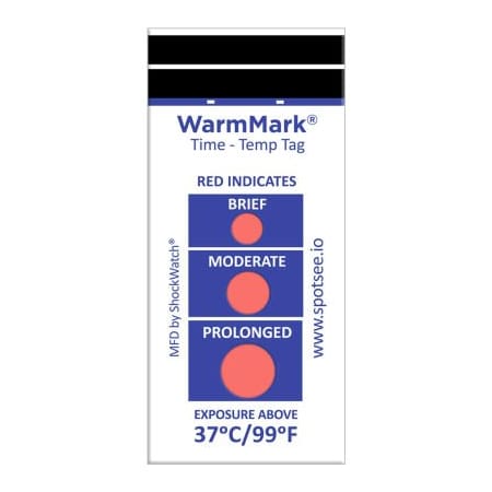SpotSee„¢ WarmMark® Time Temperature Indicators, 37°C/99°F, 100/Box